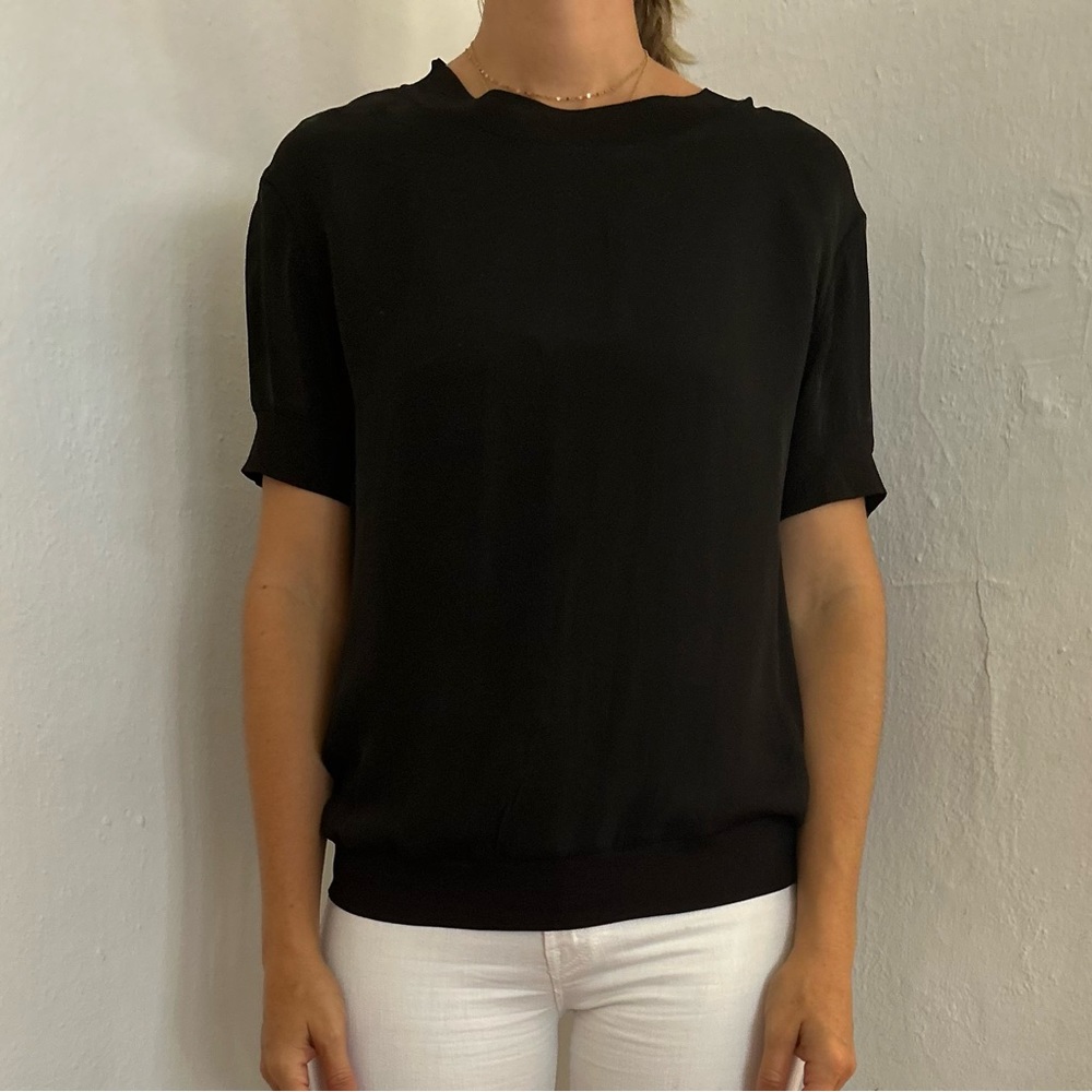 Vince black silk T shirt size xs